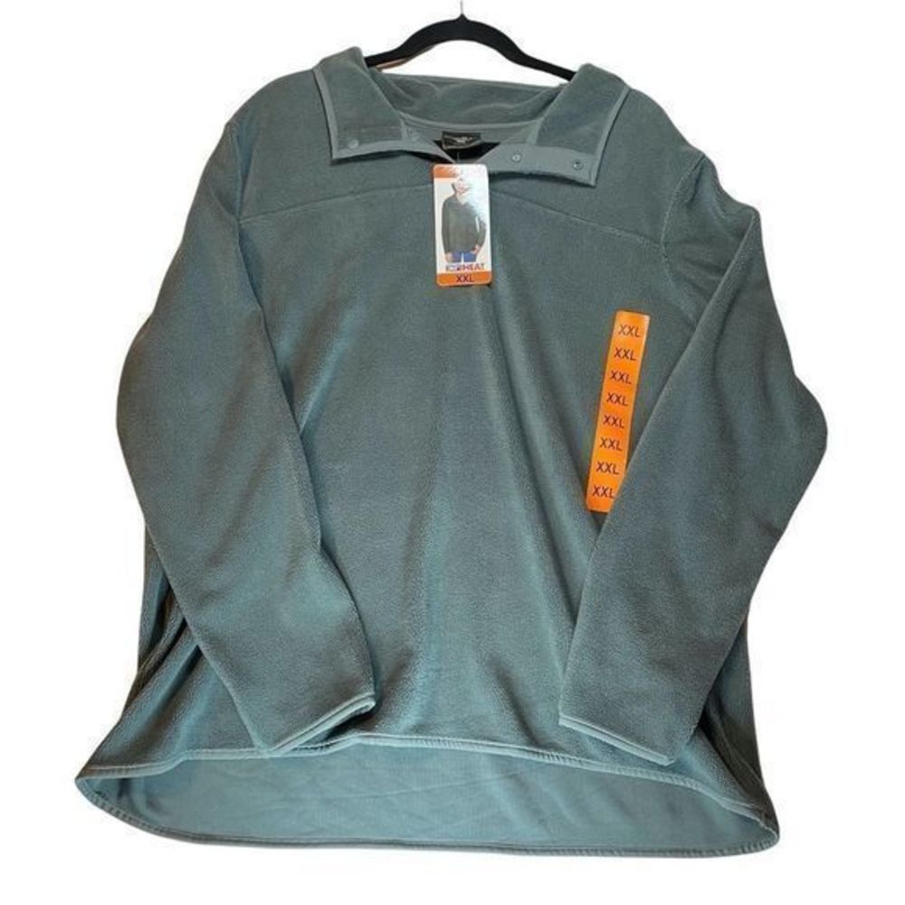 32 Degrees Sweatshirt Womens Size XXL Green 1/4 Snap Fleece Pullover Mockneck